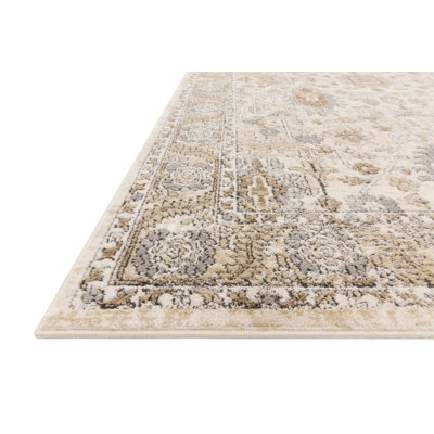 Charlton Home® Sagefield Performance Ivory/Beige/Gray/Charcoal Rug ...