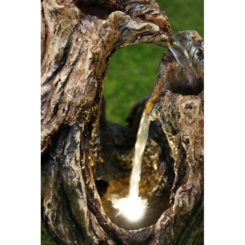Polyresin Tree Trunk Fountain with LED Lights