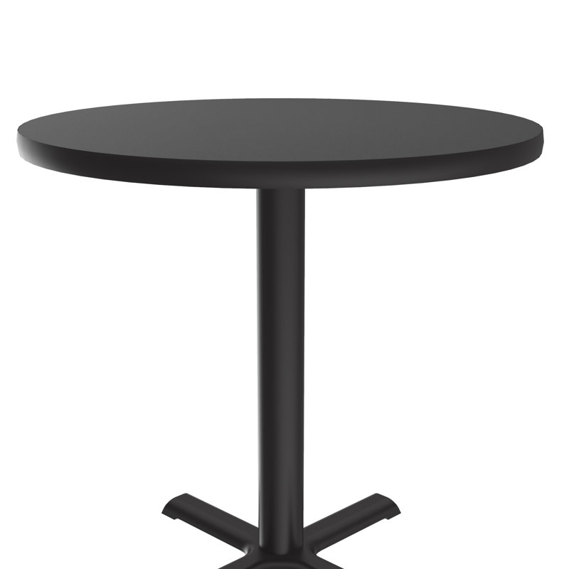 Table ronde pour salle de pause, Diamètre de 42 po, Granite noir