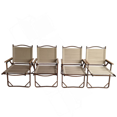 Comfy Foldable And Portable Chair With Armrests Aluminium Frame, Travel Kermit Chair Easy To Fold And Carry,Set Of 4