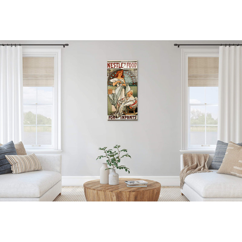 Nestle By Mucha Alphonse 100cm H X 50cm W CrystalArt Material Acrylic Glass Effect, Frameless Panel Lightweight Ready to Hang