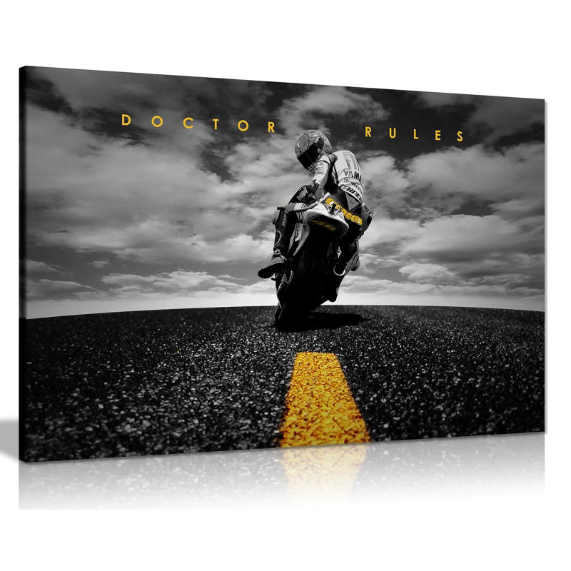 Doctor Rules Valentino Rossi Yamaha Motogp - Wrapped Canvas Print, 51cm H x 76cm W