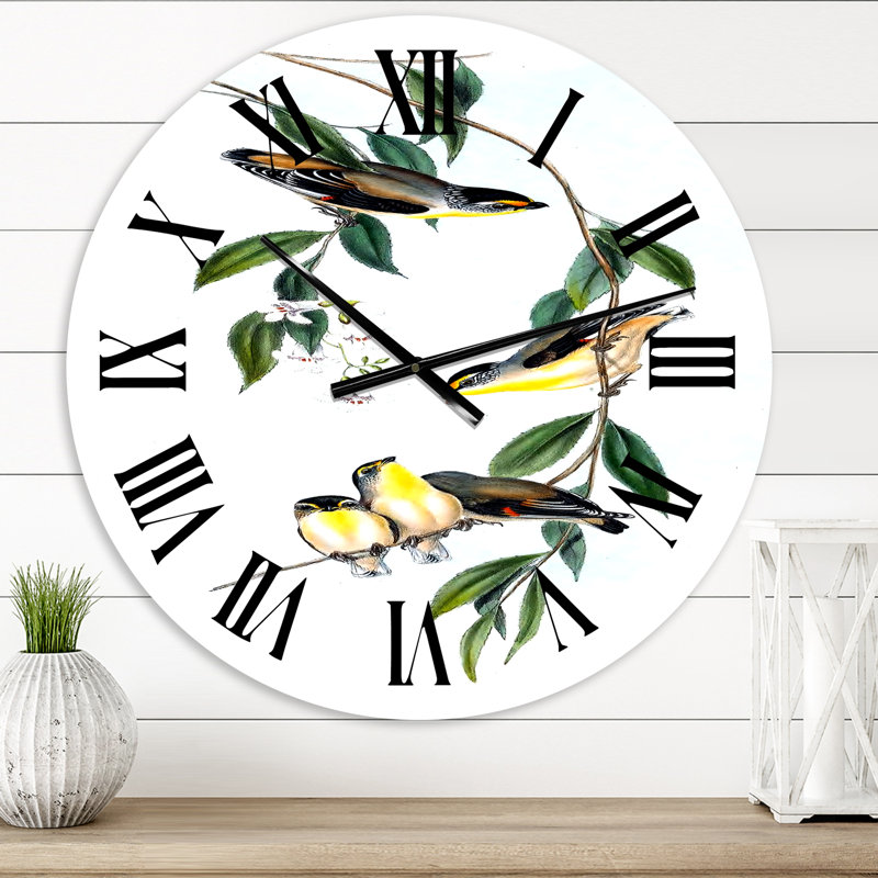 Vintage Bird III - Horloge murale traditionnelle, Petit