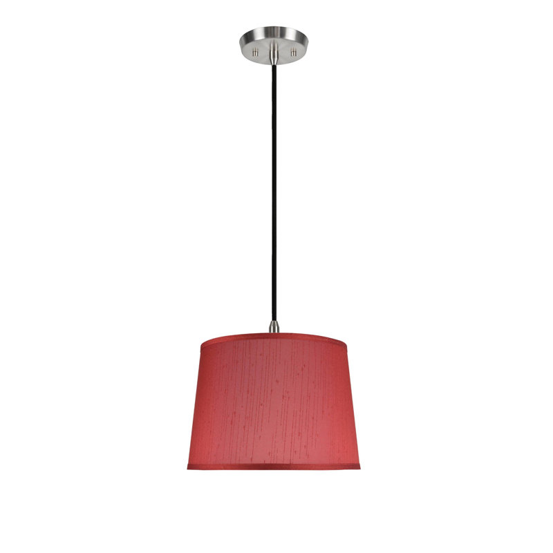 Luminaire suspendu conique unique à 2 lumières Hadley, H 10 po x l 14 po x P 12 po, Cerise