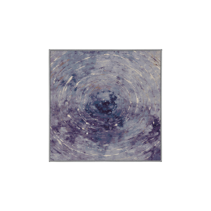 Machine Washable Purple Area Rug, Square 3'