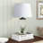 Fillable Glass Table Lamp with Linen Shade