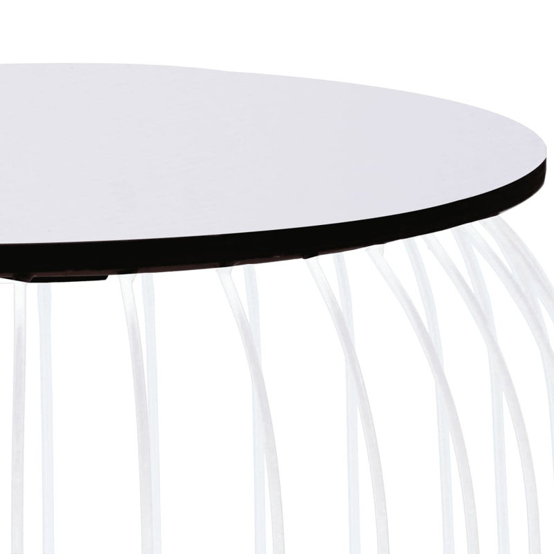 Table basse avec rangement Swinehart, Blanc, gris