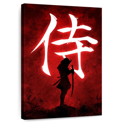 Leisha Samurai sur fond rouge