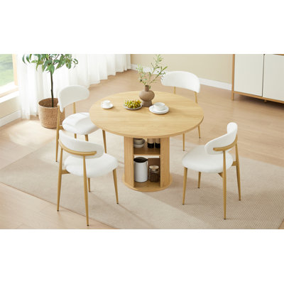 Table de salle à manger de 47,24 po (pour 2 à 4 personnes) avec deux chaises de salle à manger qui allie les styles moderne et campagnard