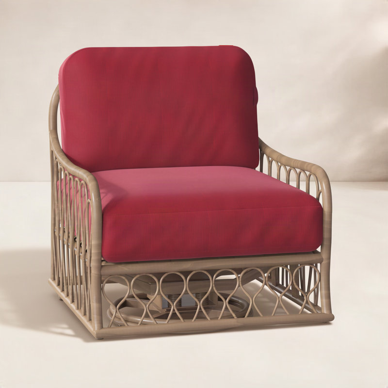 Chaise berçante pivotante avec coussins Cane, Denver Scarlett Sunbrella®