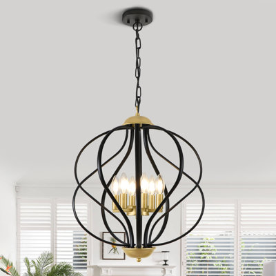 6 - Light Dimmable Geometric Chandelier