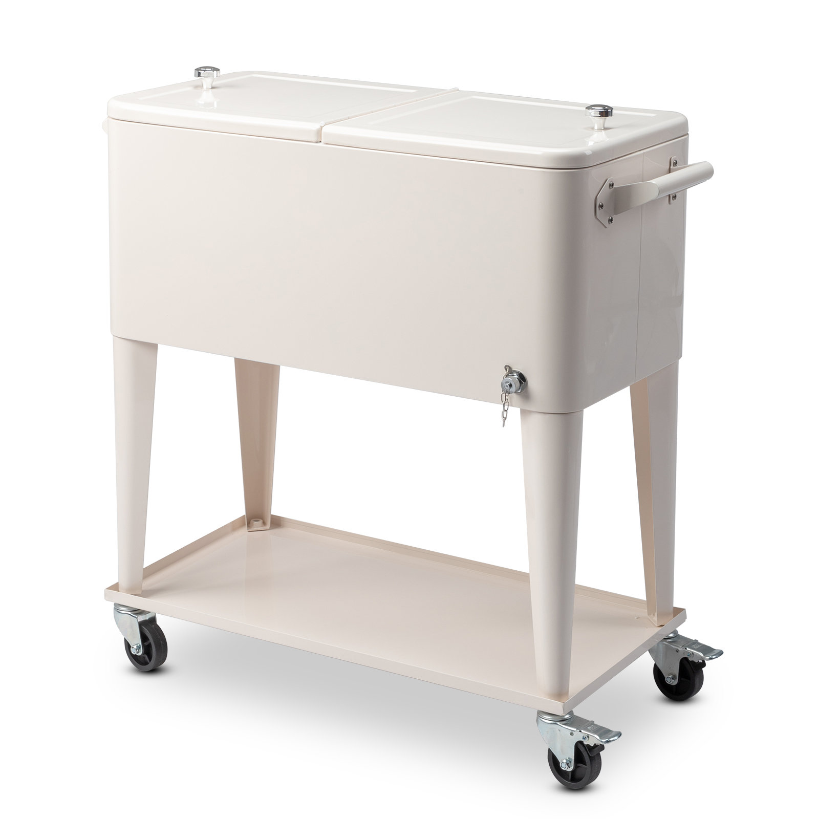 80 Qt. Outdoor Rolling Cooler Cart Storage Cabinet