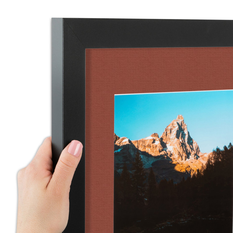 Matte Picture Frame with Mat, Cognac