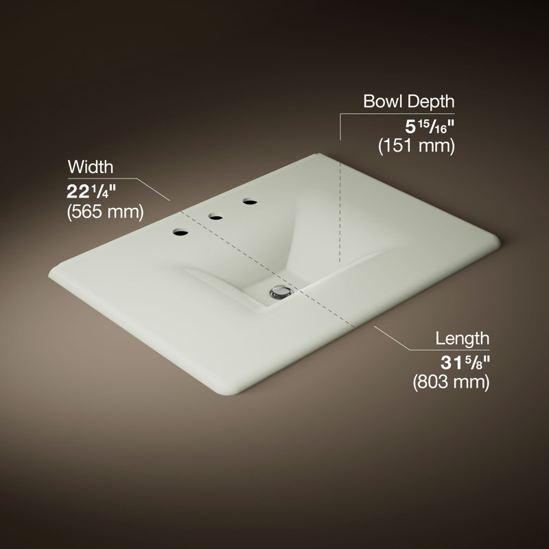 Iron Impressions 32" Single Bathroom Vanity Top, Dune, 8" Centers