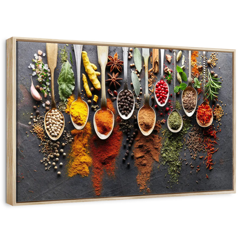 Choice Of Spices, Floating Frame Natural Wood, 31" X 21"