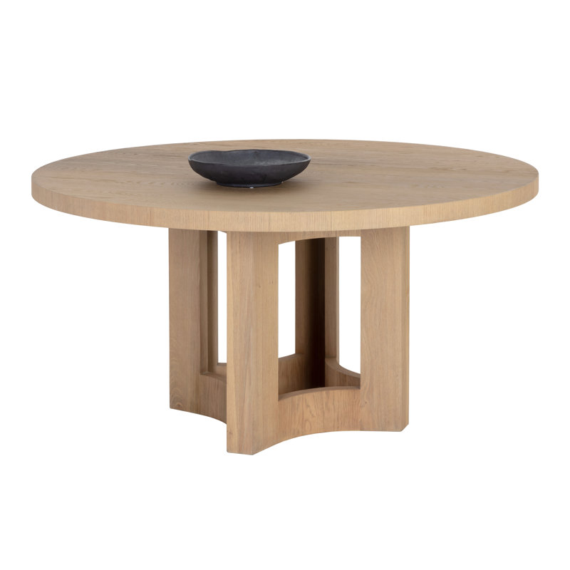 Elma Round Oak Pedestal Dining Table