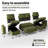 Multifunctional Sectional Sleeper Sofa With Usb/Type-C Charging, 5-Position Recline, Tool-Free Assembly, Chenille Fabric With Washable Covers-U Shape Sofa-394931881-397086786