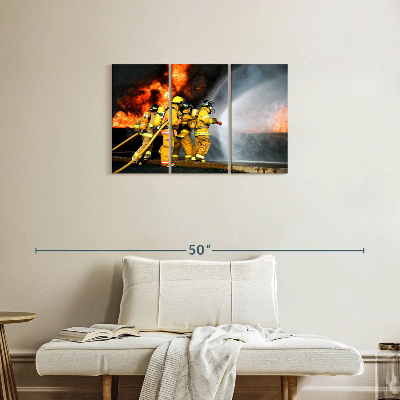Firefighters On Duty, 20" H x 33" W