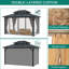 Pavillon de jardin rigide avec toit double en polycarbonate - structure en aluminium, protection contre les rayons UV et rideaux en maille pour patio, jardin, cour arrière-123259351-123259354