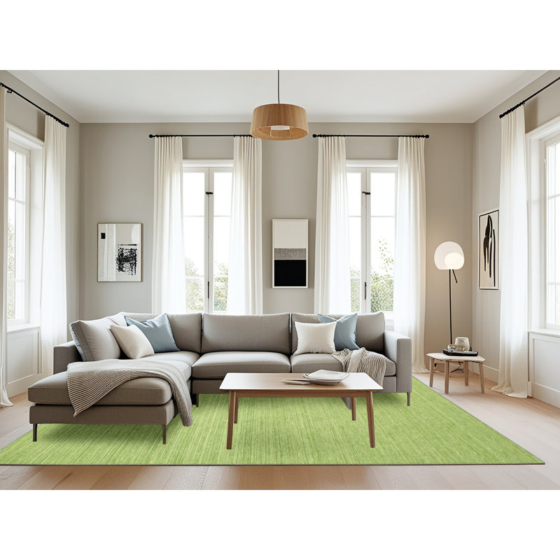Tapis de zone vert contemporaine, Rectangle 8 pi x 10 pi