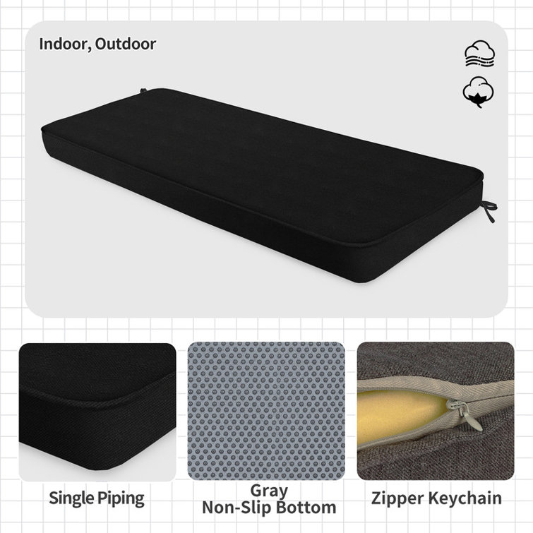 4'' H Customizable Bench Cushion For Indoor/Outdoor Furniture/Chair/Window Seat, Premium 75D High-Resilience Foam