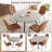 Modern Kitchen Dining Set, 43'' to 60'' Extendable Dining Table with 32.8"H Upholstered Dining Chairs for 4 Person-118554291-118554296