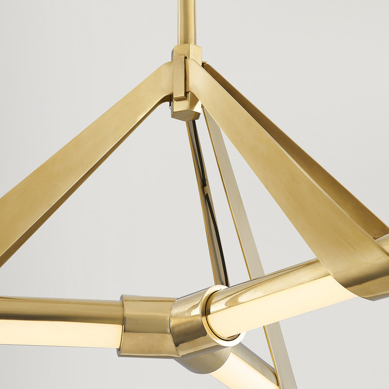 JONAS 3 LIGHT CHANDELIER, Aged Brass, 10" H x 46" W x 46" D