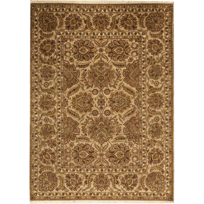 Wool Oriental Area Rug in Camel