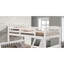 Lit superposé simple à double angle blanc avec style transitionnel et conception à lattes, fabrication en bois massif, l 60 po x P 81 po x H 68 po, finition de bois franc pour décor de chambre à coucher, caractéristique, configuration