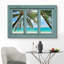 «Window View Tropical Palm Tree Beach Paradise Nature Images Modern Art Rustic Scenic Ultra» sur toile-98448353