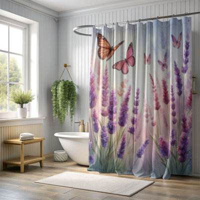 Blossom & Butterflies - Rideau de douche standard 1 pièce