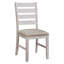Ensemble de 2 chaises décontractées pour salle à manger décontractée avec siège rembourré au fini blanc grisâtre