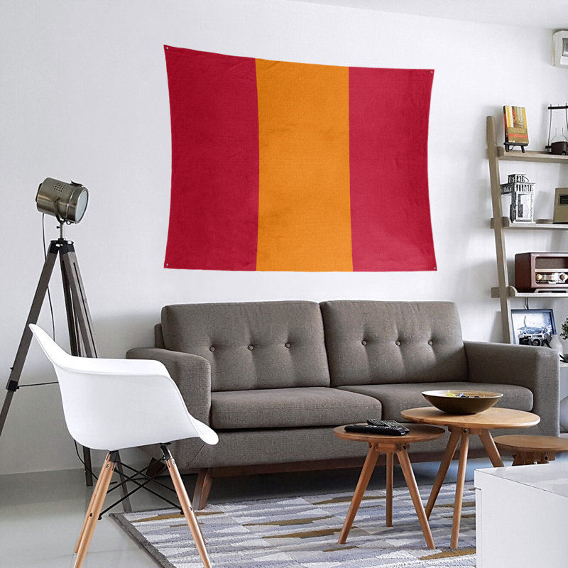 Tapisserie en polyester Tampa, H 68 po x l 80 po, Rouge / Orange