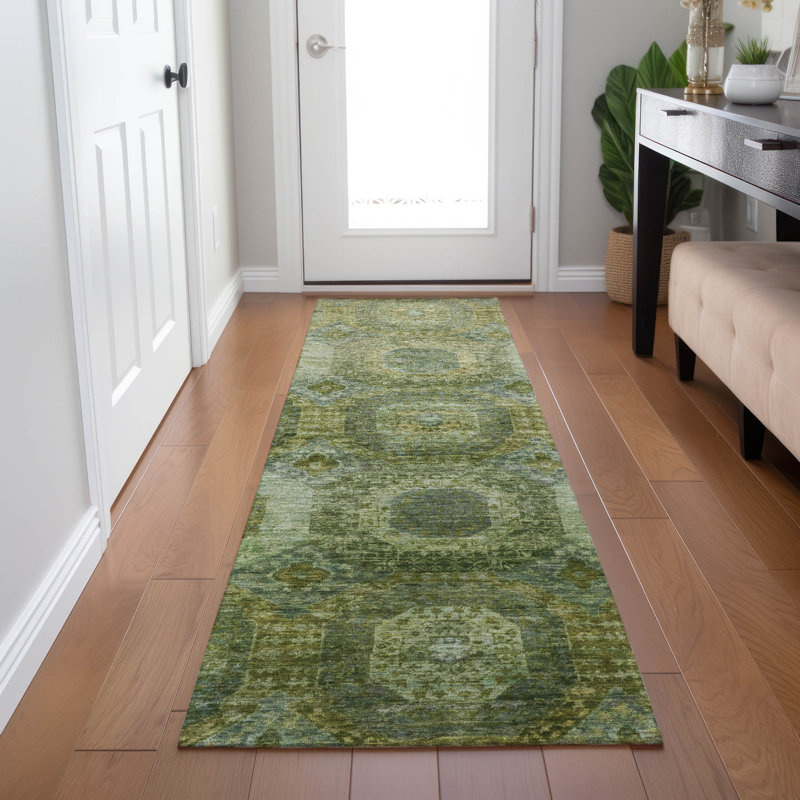Tapis intérieur / extérieur Xhevrie lavable à la machine, Tapis de couloir 2 pi 3 po x 7 pi 6 po