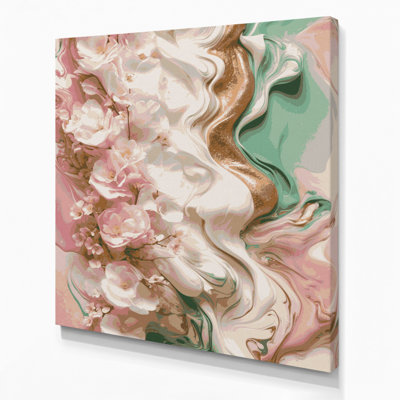 Abstrait art fluide sur toile grise 19