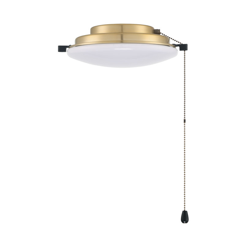 Ventilateur de plafond à DEL 1 lumière, Laiton satiné