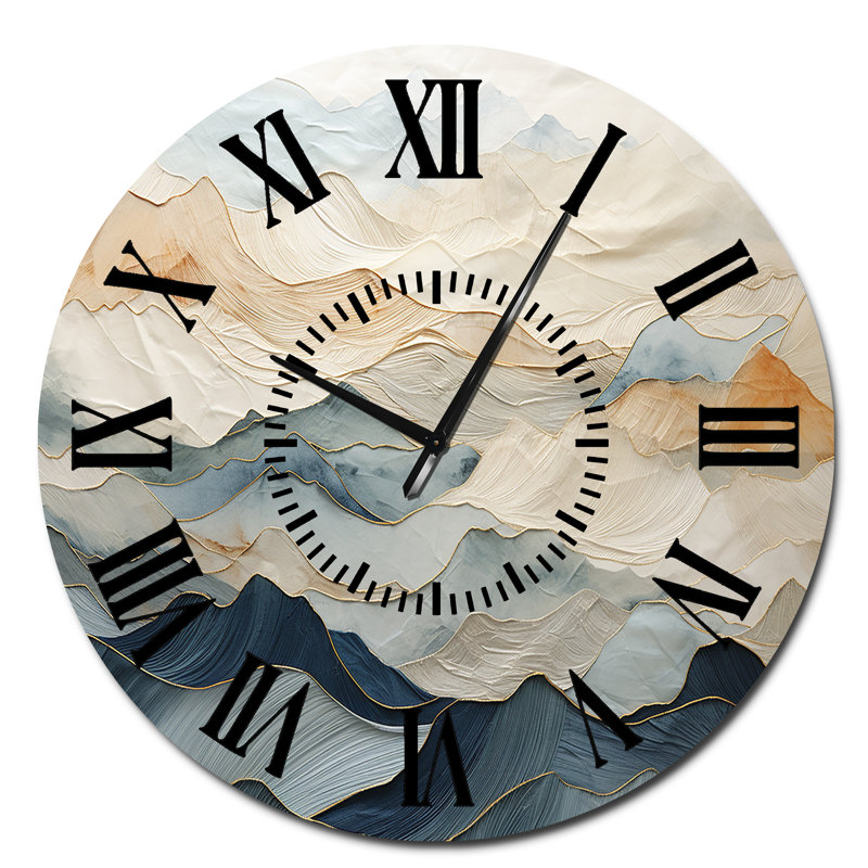 Horloge murale Majestic Mountain Peaks, Surdimensionné
