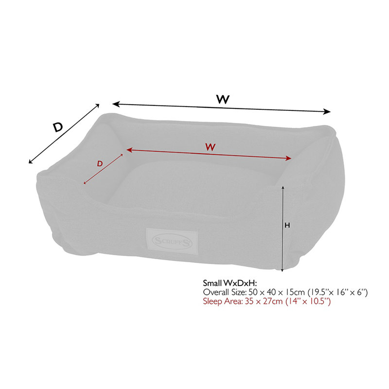 Polyester Pet Bed, Denim Blue, 17cm H x 50cm W x 40cm D
