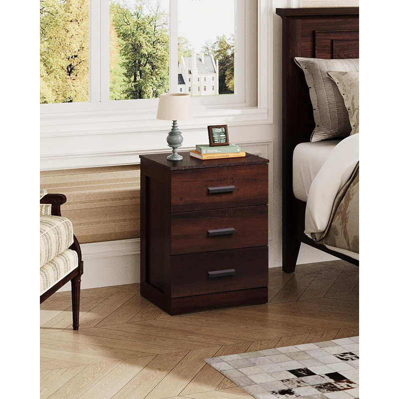 Wooden Bedside Table With Drawers