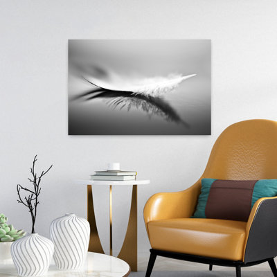White Feather Reflection Delicate Dreamy Ethereal Nature Wall Art