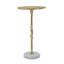 Table d'appoint dorée avec motif de nœuds de corde et base en marbre blanc