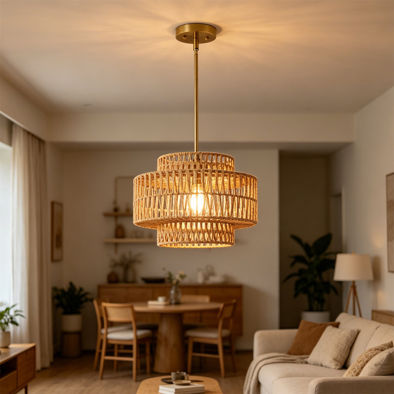 Luminaire suspendu en corde Natural Hemp, 1 lumières