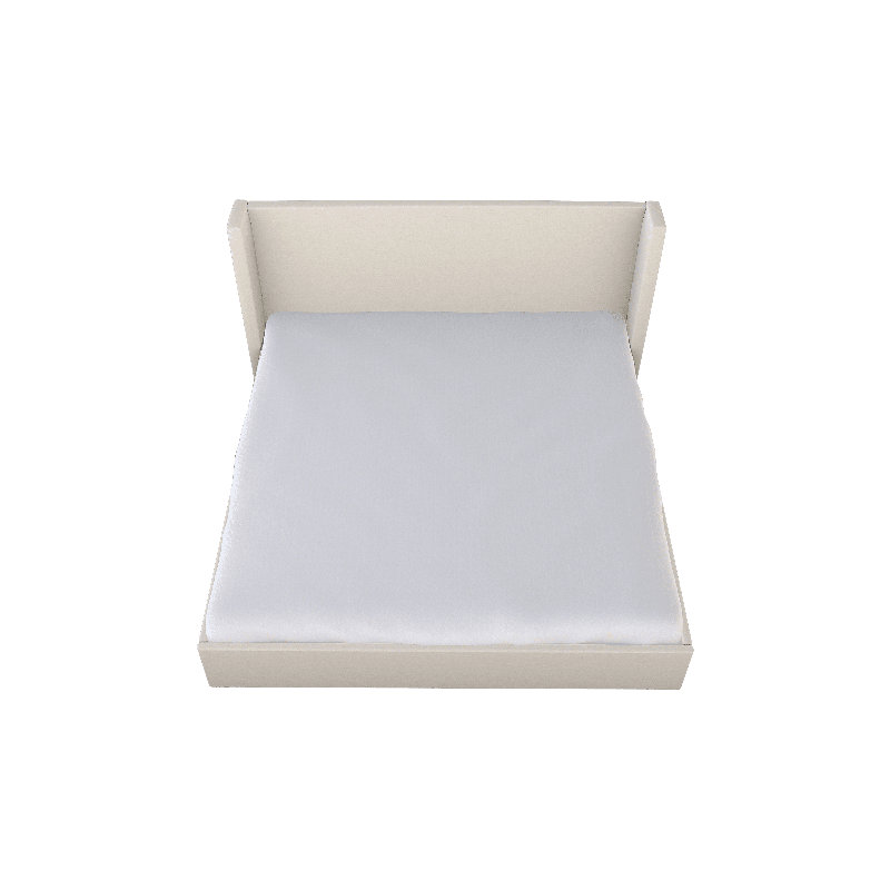 Chloe Solid Wood Wingback Bed, Twin, Study Hall Ivory