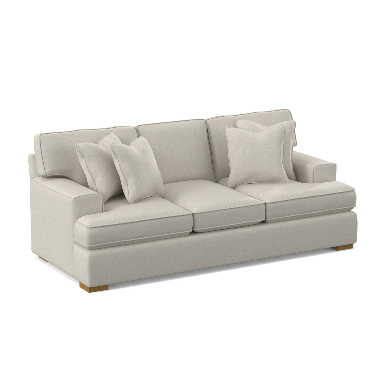 Sadie 97'' Sofa, White Performance Fabric; 0851-94, Honey Finish