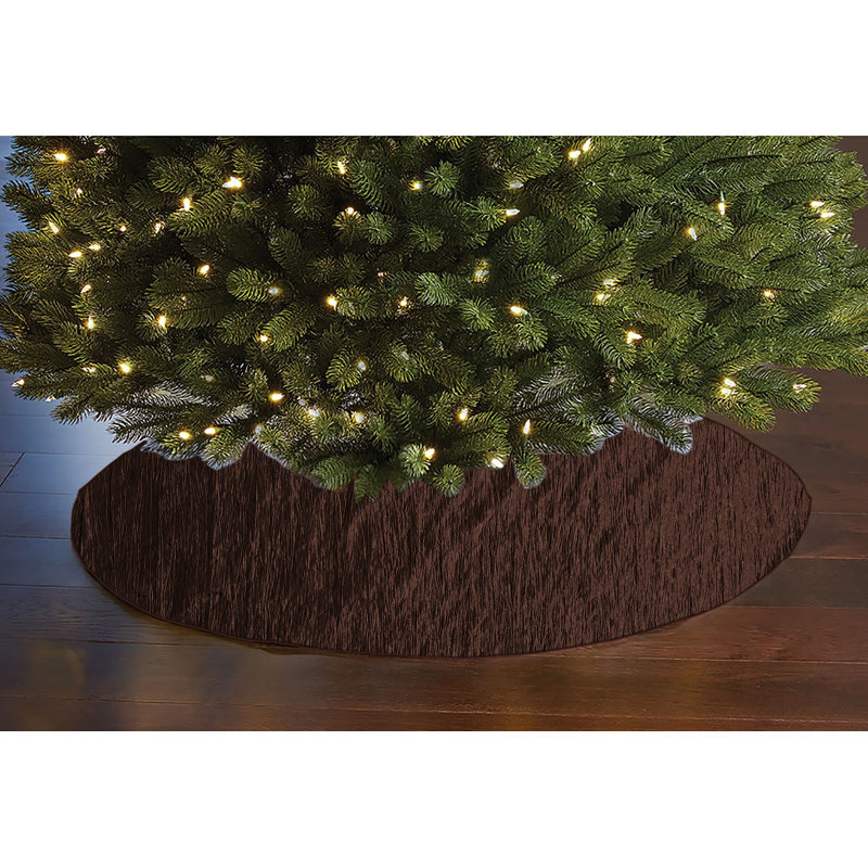 Jupe d'arbre de Noël en taffetas froissé, Brun