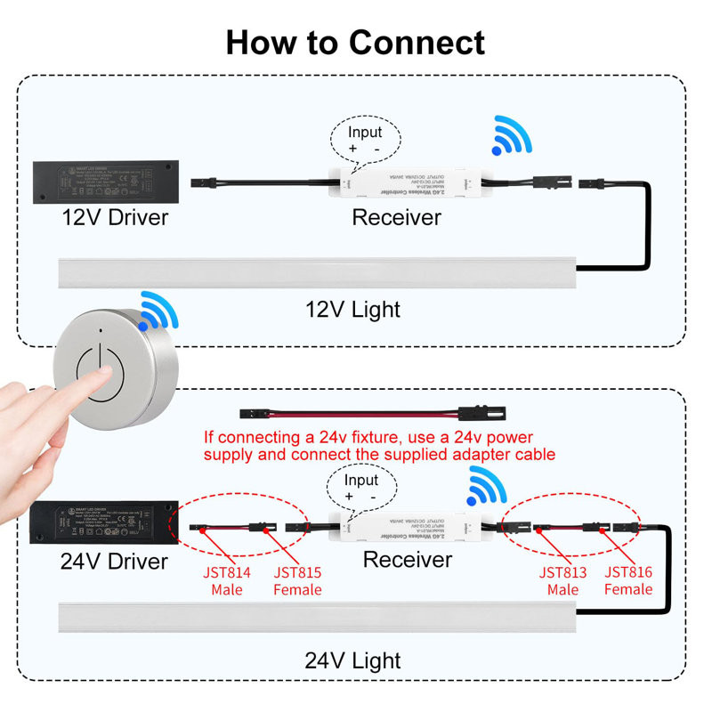 Wireless Touch Dimmer, Matte Black