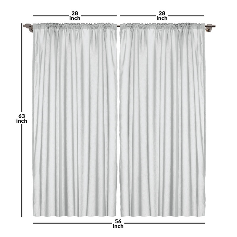 Nursery Semi-Sheer Rod Pocket Curtain Panels, 28" x 63"