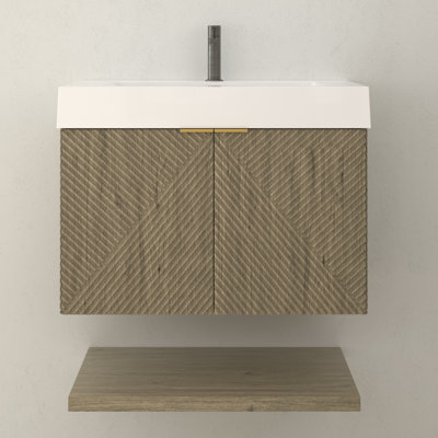 Stella 30 Inches Wall Mounted Vanity Set With Doors And Inside Drawer