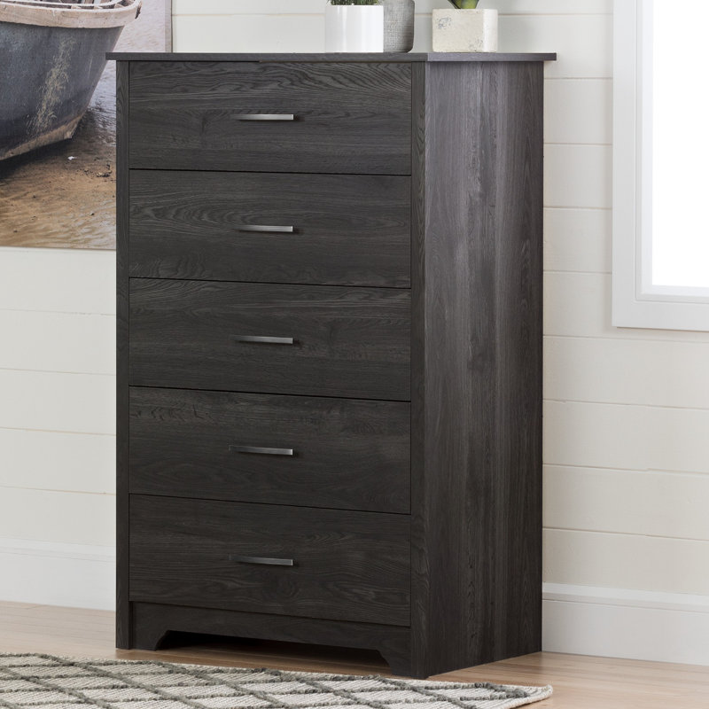 Commode 5 tiroirs Fusion, Chêne gris / pas robuste