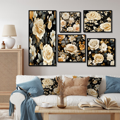 Watford - Floral Canvas Art Print Set Of 5